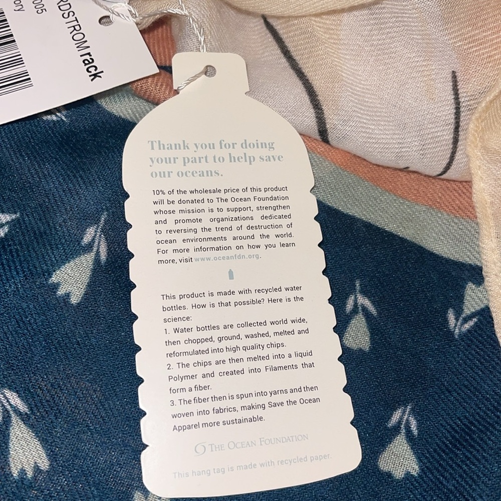 Save The Ocean ladies NWT Kimono Swim Cover-Up.  One size. Ivory. Damaged-READ - Picture 12 of 12